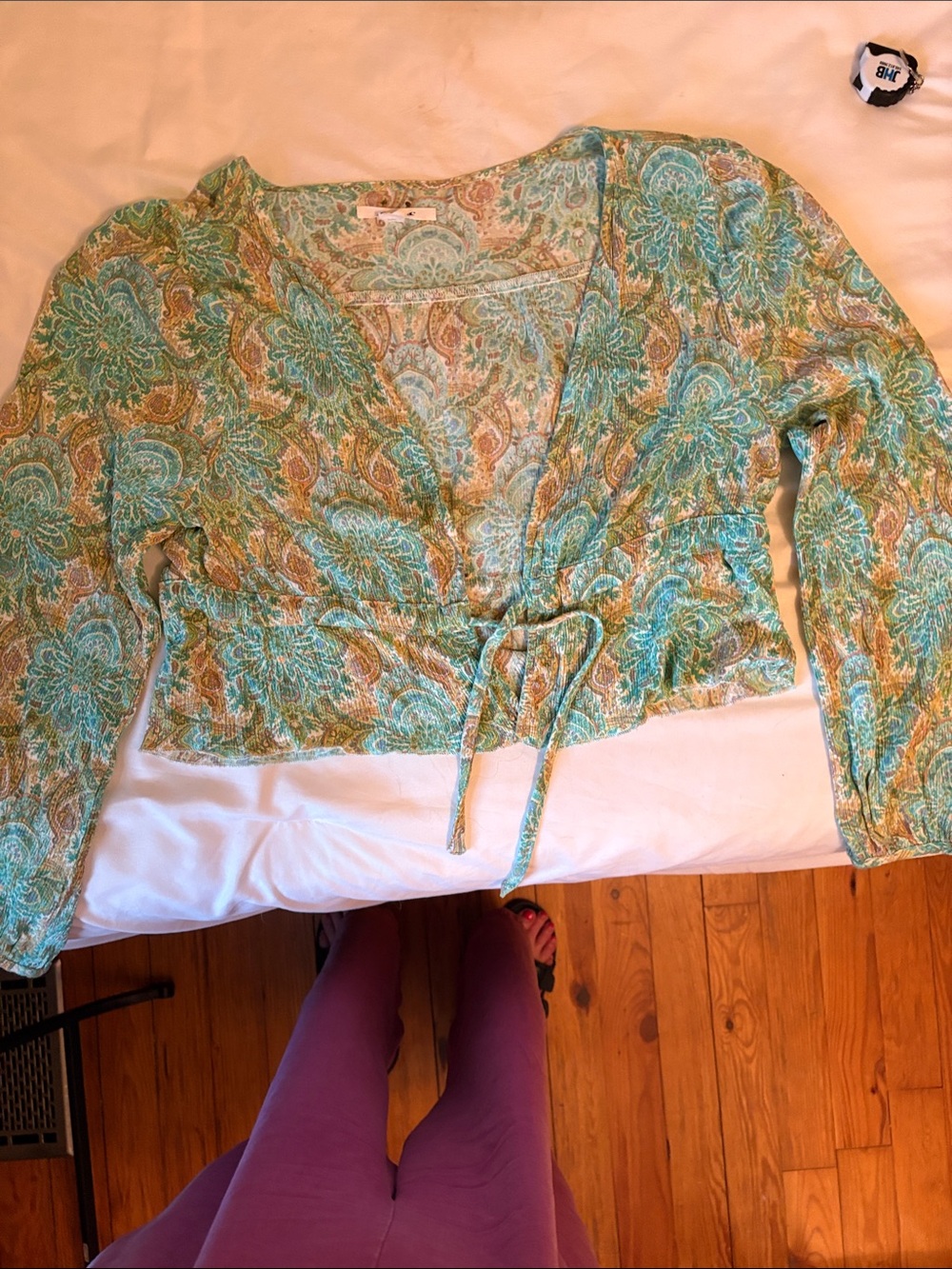 O'Neill Teal Paisley Pattern Top